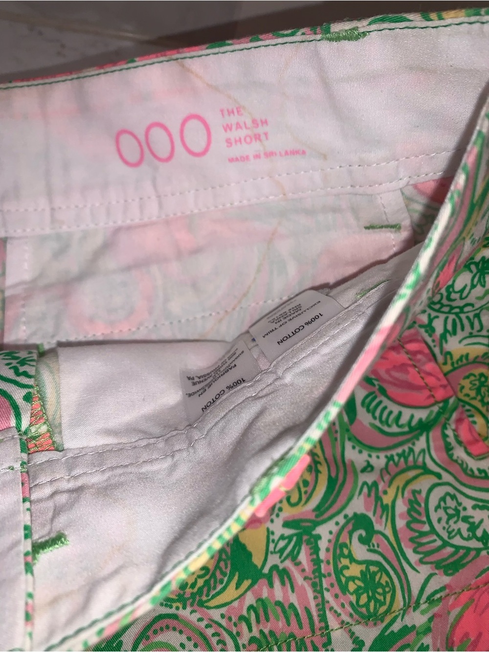 NEW Lilly Pulitzer Teal, Yellow & Pink Paisley Walsh Shorts Size 000 Set - Picture 10 of 16